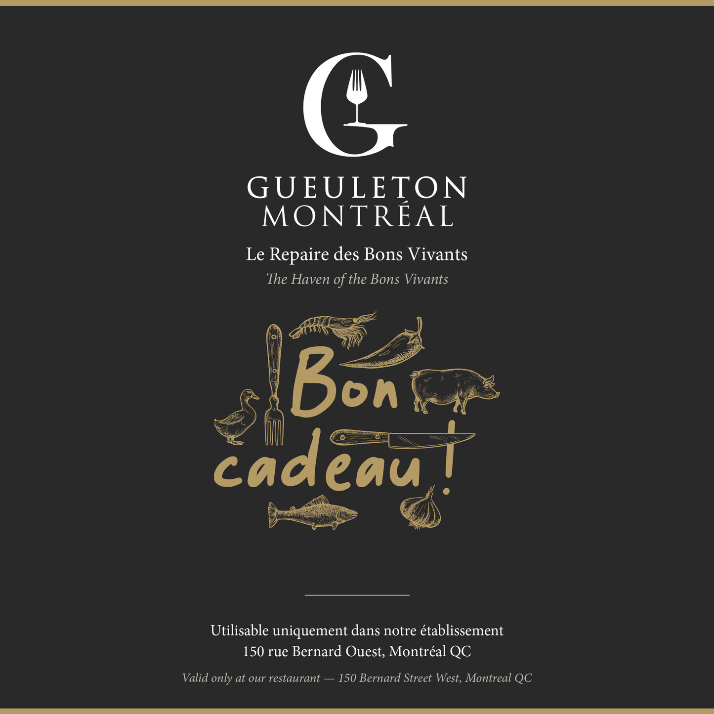 Carte-cadeau Gueuleton Montréal — Bon cadeau