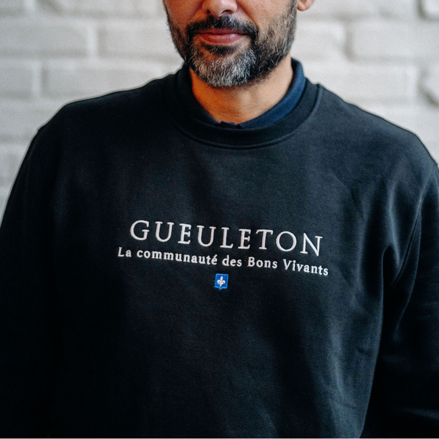 Coton ouaté noir unisexe avec le logo Gueuleton