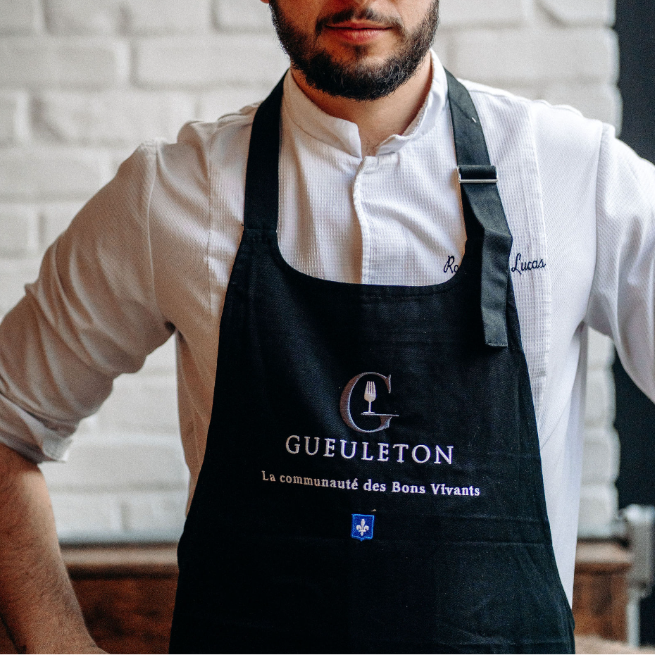 Tablier en toile noir Gueuleton, taille unique